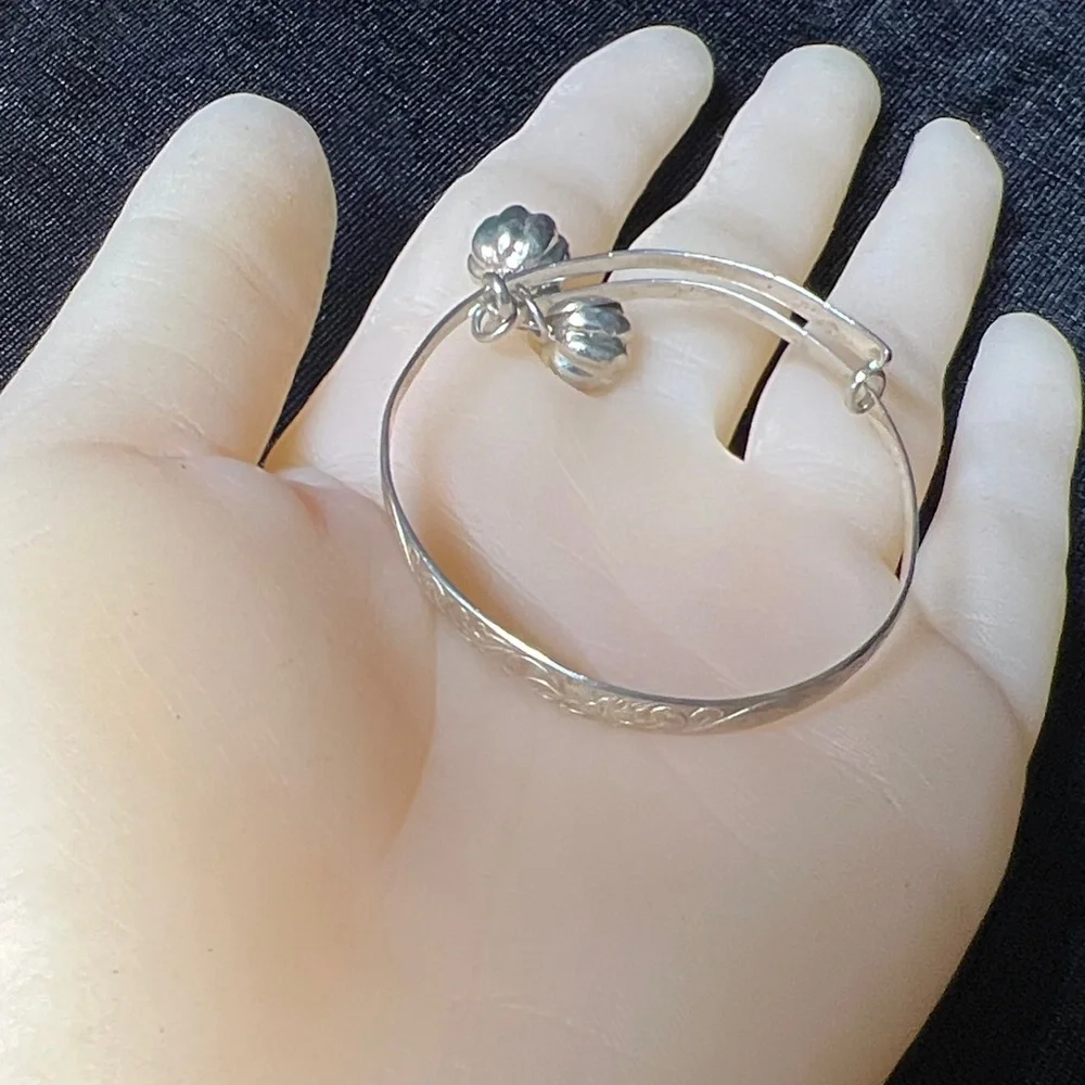 Hawaiian Sterling Silver Kids Bangle Bracelet